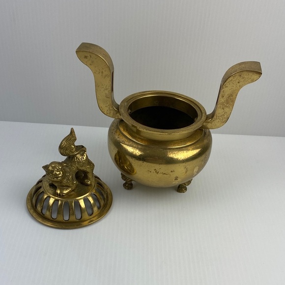 Vintage Brass Incense Burner Lion - Picture 6 of 14